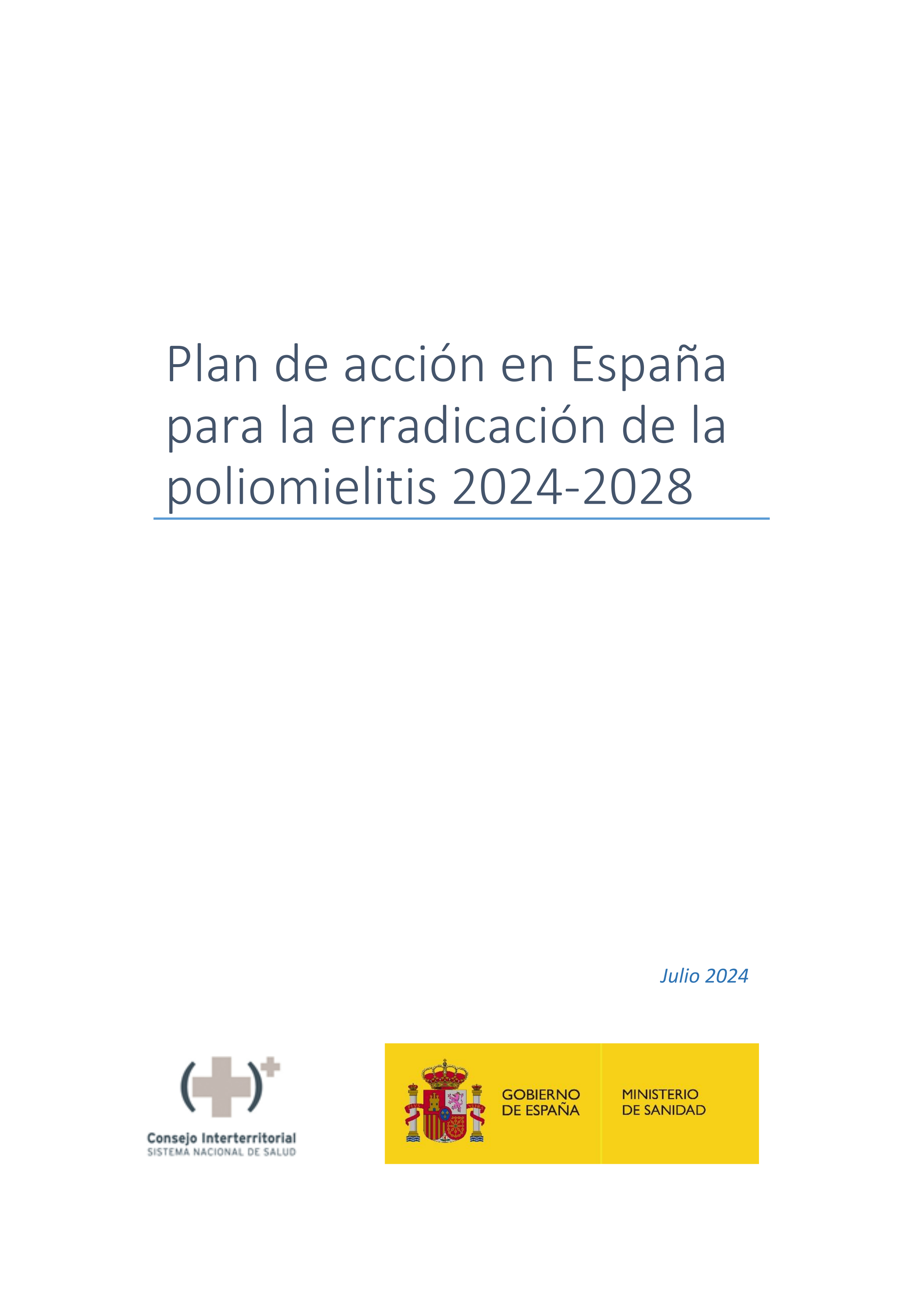 Plan de acción en España para la erradicación de la poliomielitis 2024-2028
